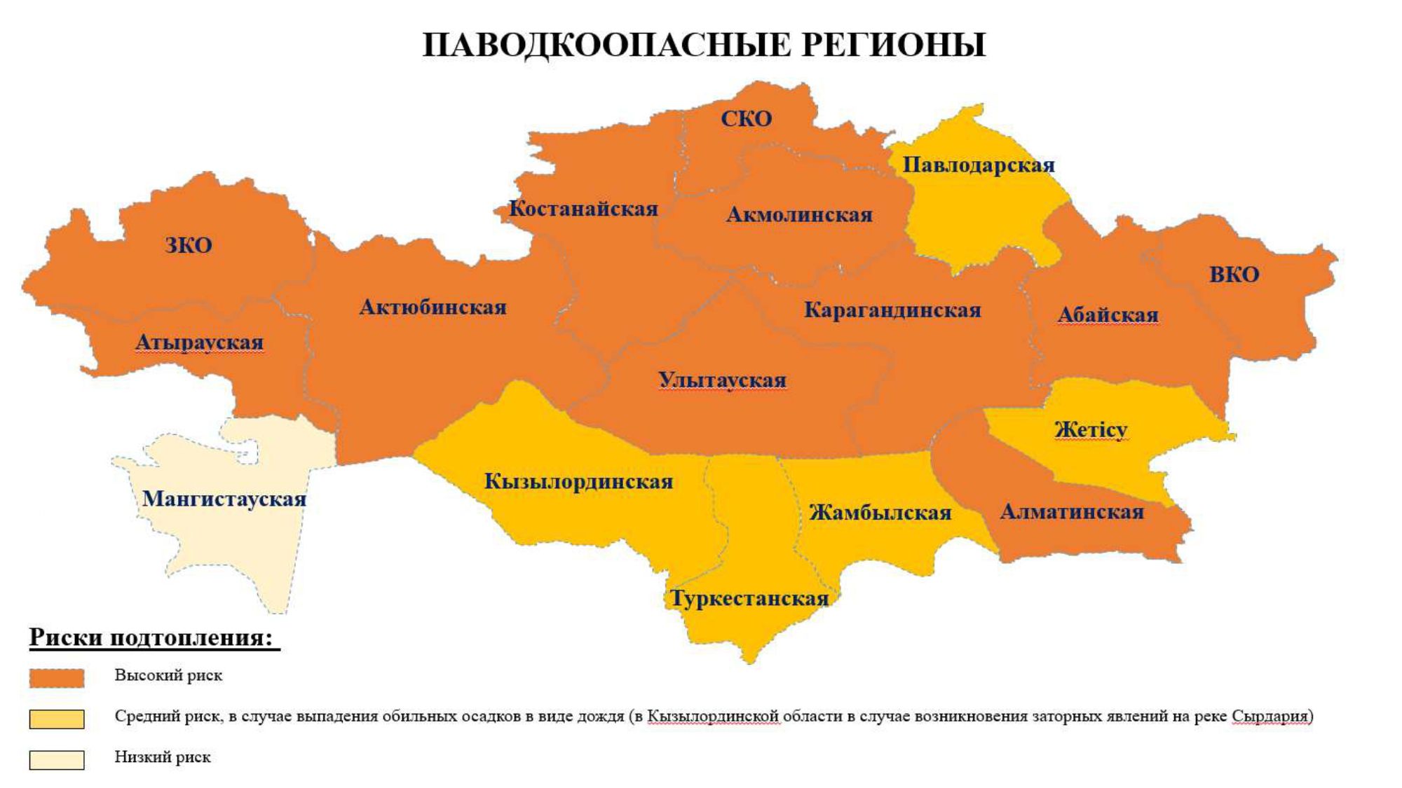 Қазақстанның астықты аймақтарында көктемгі су басу қаупі жоғары