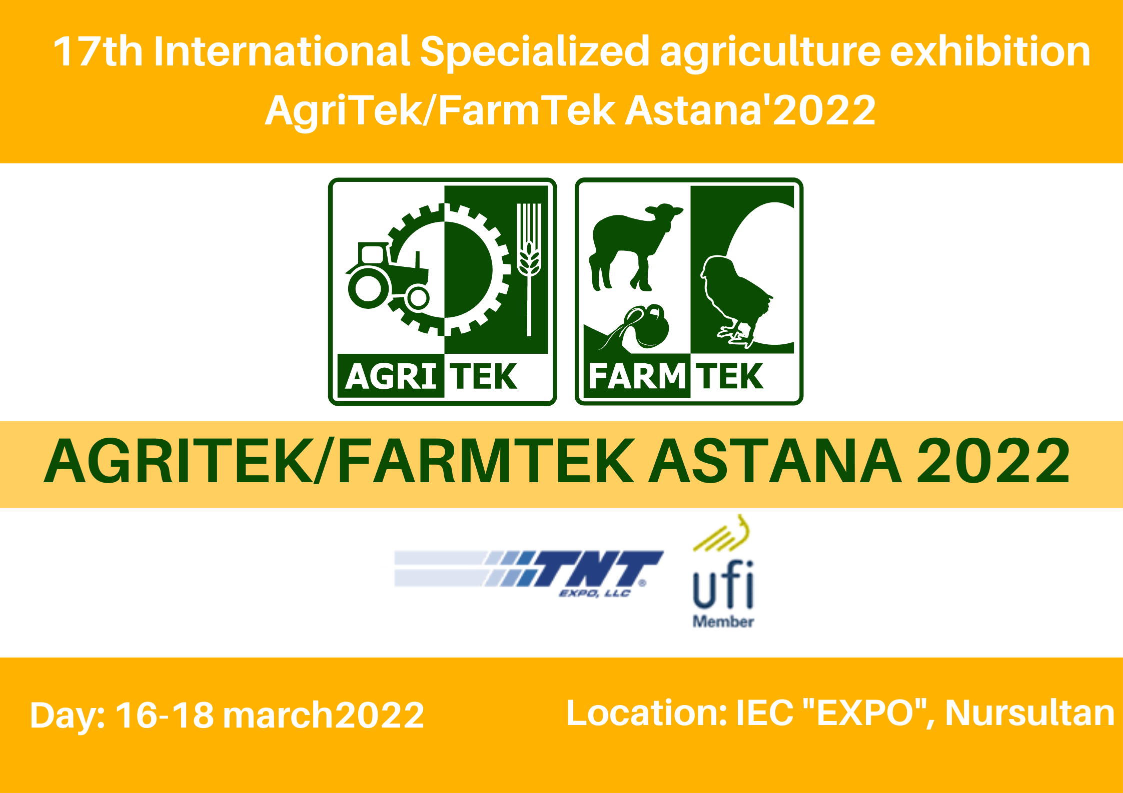 17th International Specialized agriculture exhibition AgriTek/FarmTek Astana'2022